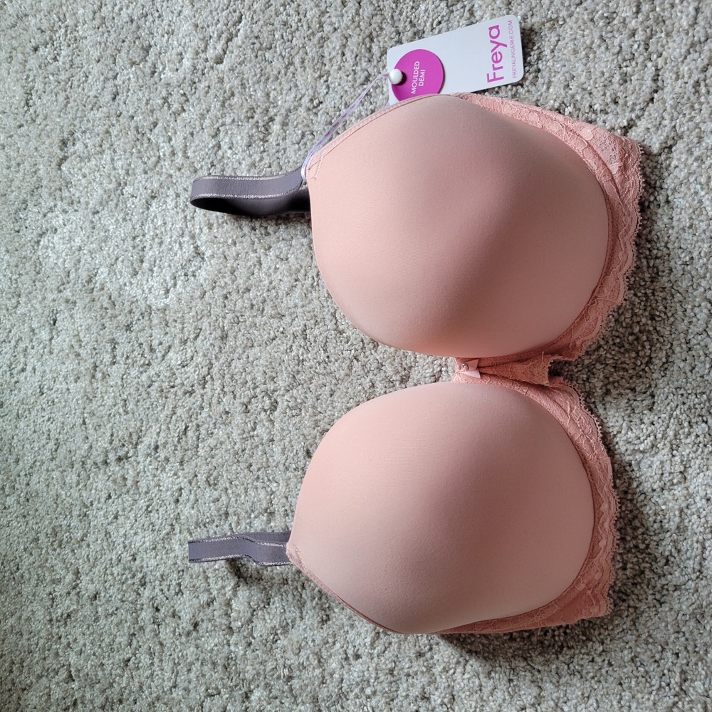 Freya Pink Lace Trim Bra